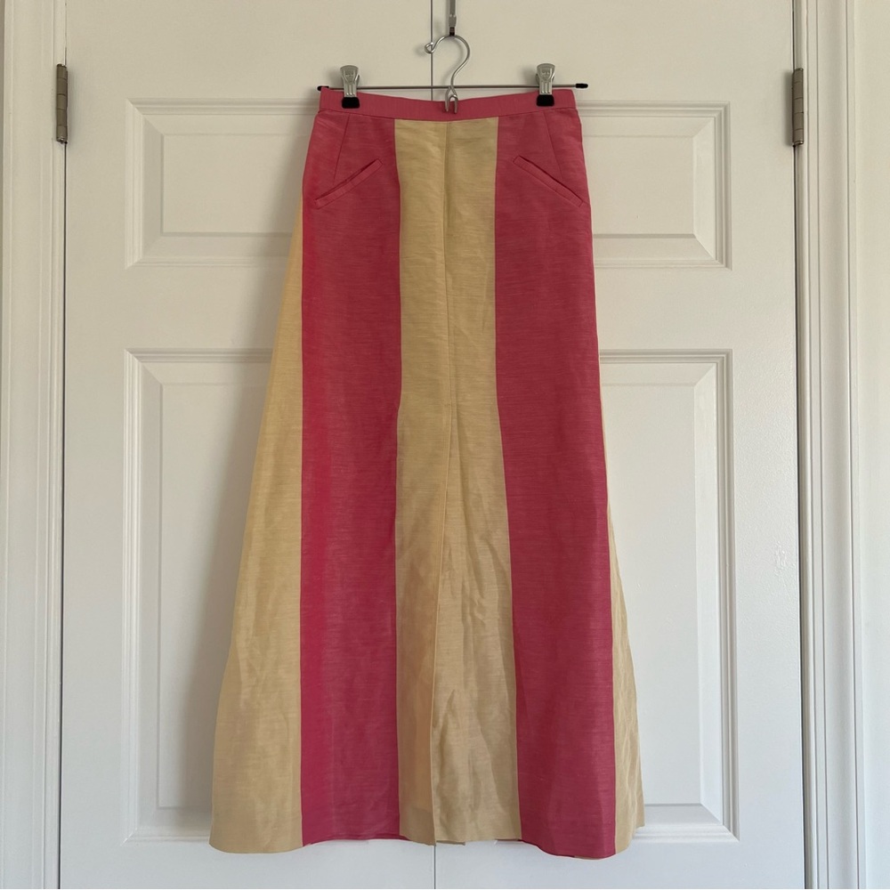 Nikki Chasin yellow and pink stripe skirt